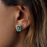 Aretes Esmeralda con Halo